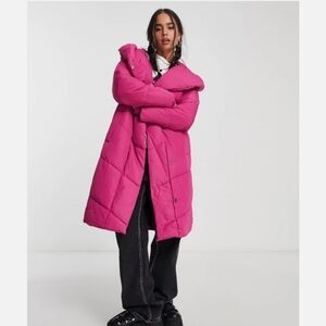 Winter padded Pink Coat with  hood